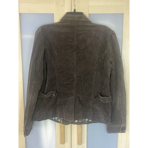 Gap Women brown corduroy Jacket Sz 14 blazer coat lined butterflies Y2K Casual - Picture 6 of 7